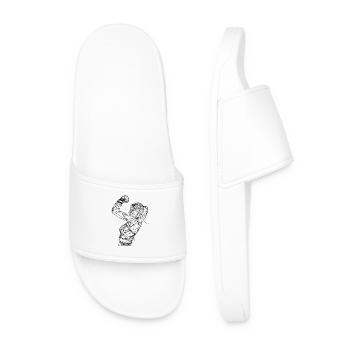 Female Boxer Line Art - Men’s Pool Sliders - white - Front