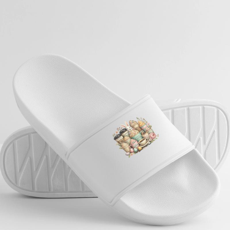 Easter Coffee Easter Bunny Coffee Lover Joy Men’s Pool Sliders