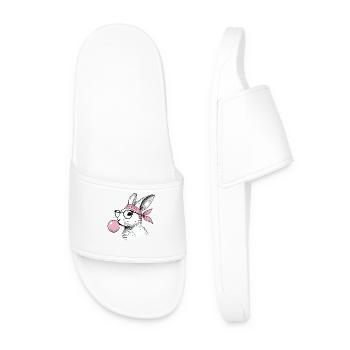 Pâques rétro style vintage lapin bulle de gomme - Claquettes Homme - blanc - Devant
