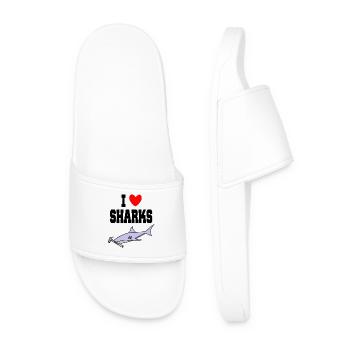 J’aime les requins Drôle de requin-marteau, marteau mignon - Claquettes Homme - blanc - Devant