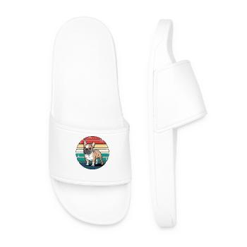 Retro French Bulldog Vintage Dog Lover Gifts - Men’s Pool Sliders - white - Front