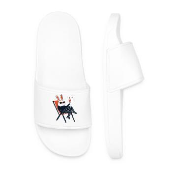 Beach Bunny – Chill Rabbit with Shades & Drink - Men’s Pool Sliders - white - Front