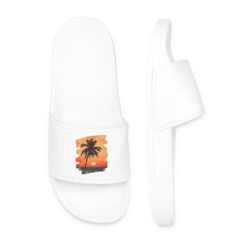 palmier coucher de soleil soleil d’été - Claquettes Homme - blanc - Devant
