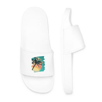 palmier coucher de soleil soleil d’été - Claquettes Homme - blanc - Devant
