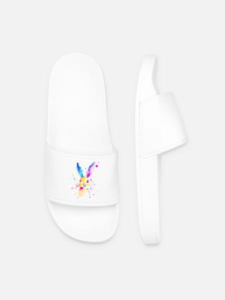 Lapin abstrait à l'aquarelle 🐇 - Claquettes Homme - blanc