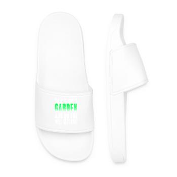 Let Me Garden and No One Gets Hurt Humor - Men’s Pool Sliders - white - Front