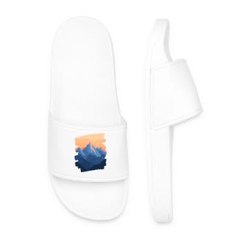 Mountains Climbing Climbers Hiking - Men’s Pool Sliders - white - Front