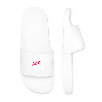 Love Me Like You Love Futsal Romantic Player Quote - Men’s Pool Sliders - white - Front