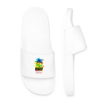 Italy 2025 Colorful Palm Trees - Men’s Pool Sliders - white - Front