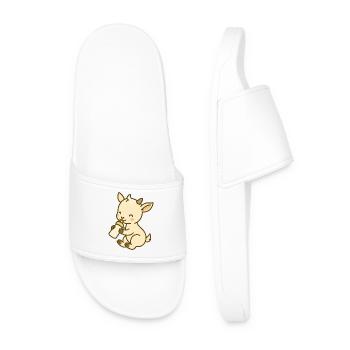 Milking time with kids - Men’s Pool Sliders - white - Front