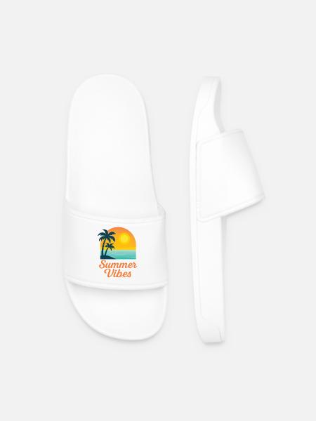 Summer Vibes - Men’s Pool Sliders - white