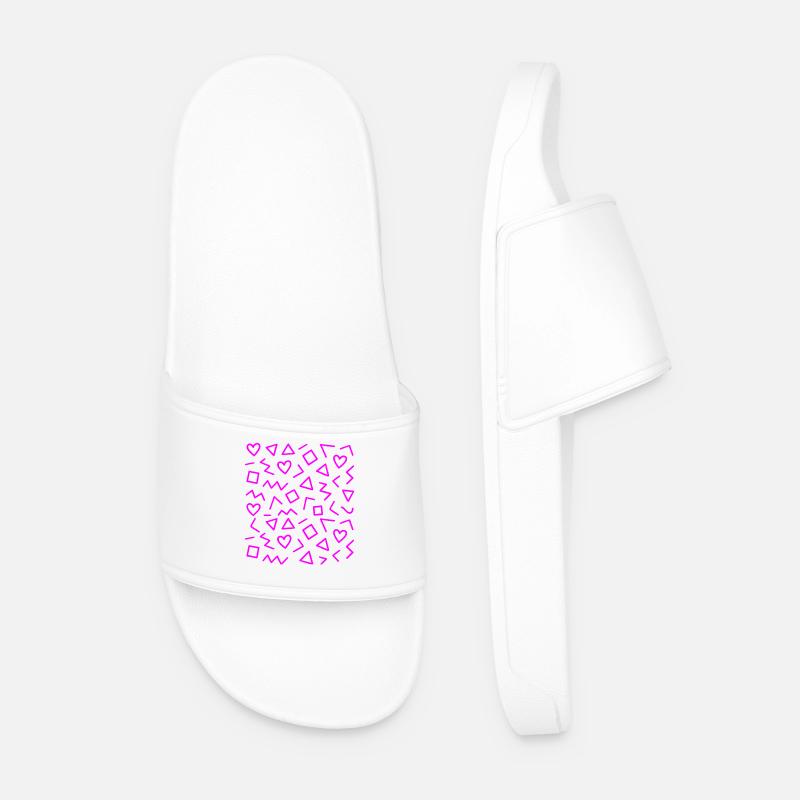 Geometric Pattern Design - Men’s Pool Sliders - white