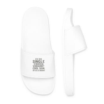 I'm Single – You Must Be Damn Cool! - Men’s Pool Sliders - white - Front