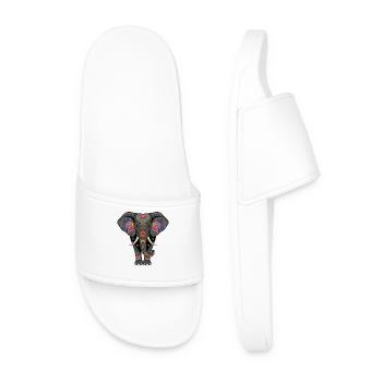 Elephant Proboscis Africa Safari Wilderness Elephant - Men’s Pool Sliders - white - Front