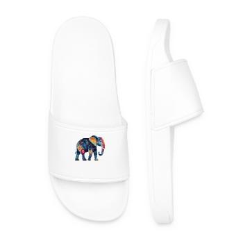 Elephant Proboscis Africa Safari Wilderness Elephant - Men’s Pool Sliders - white - Front