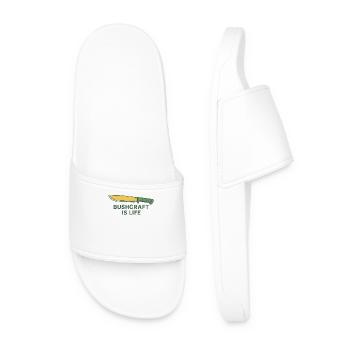 Bushcraft Is Life Prepper Survival - Men’s Pool Sliders - white - Front