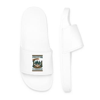 Prepper Survival Bushcrafting Civilization - Men’s Pool Sliders - white - Front
