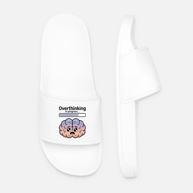 Overthinking in progress - Men’s Pool Sliders - white