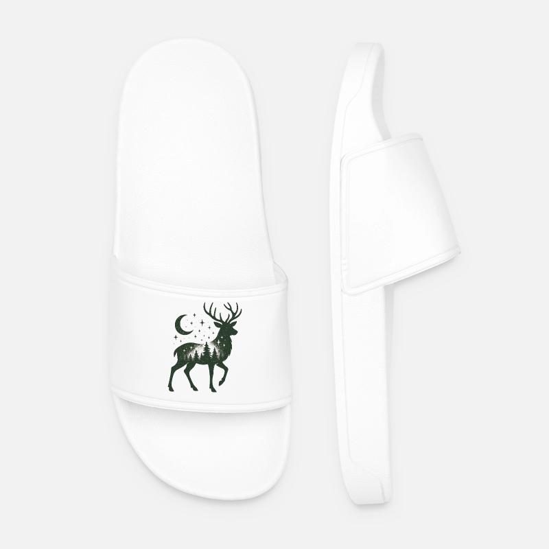 Sternenwald Hirsch Silhouette - Männer Badelatschen - Weiß