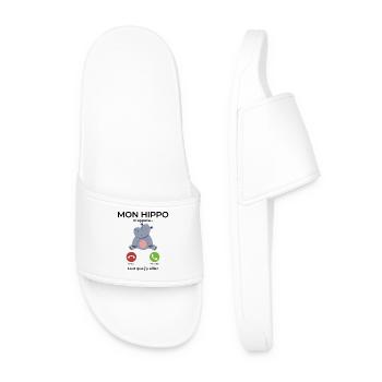 Mon hippo m’appelle Faut que j’y aille - Claquettes Homme - blanc - Devant
