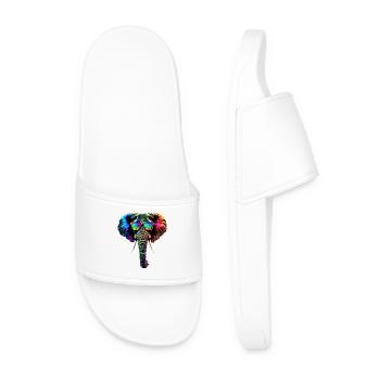 Elephant Trunk Africa Safari Wilderness Elephant - Men’s Pool Sliders - white - Front