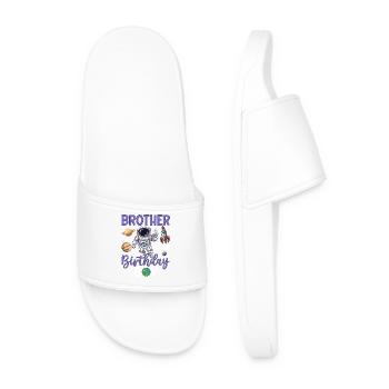 Space Brother Birthday Design - Men’s Pool Sliders - white - Front