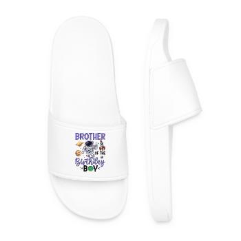 Space Brother Birthday Design - Men’s Pool Sliders - white - Front