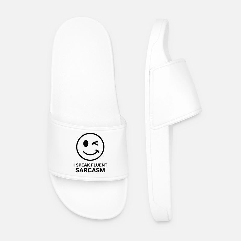Udtryksfulde blink og sarkasme design - Badesandaler til mænd - hvid