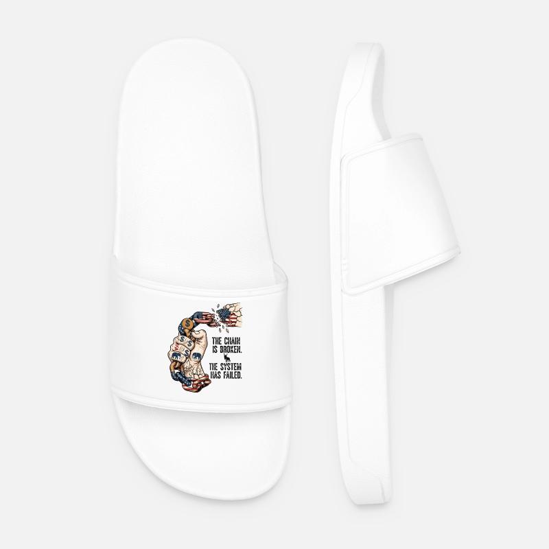 The System Has Failed - Men’s Pool Sliders - white