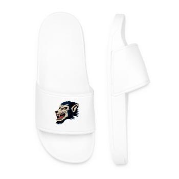 Tête de loup féroce Illustration rétro - Claquettes Homme - blanc - Devant