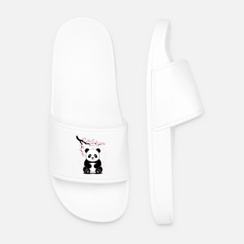 Panda, Pandabär, Japanisch, Kirschblüten - Männer Badelatschen - Weiß