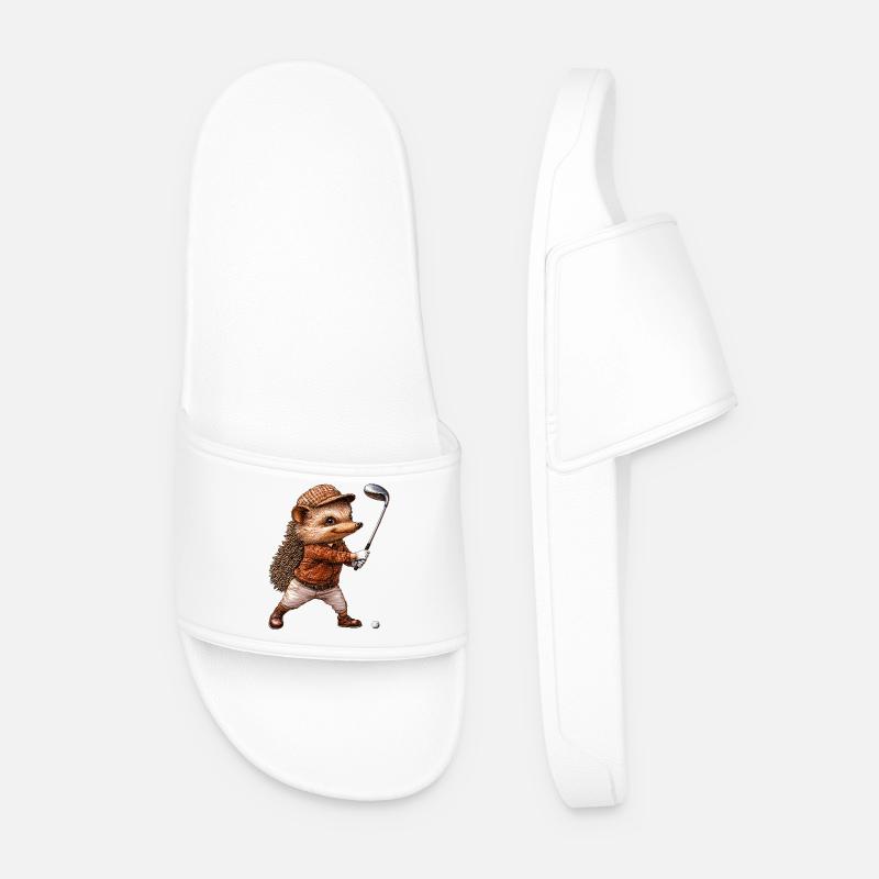 Igel Golf / Golfer Igel - Männer Badelatschen - Weiß