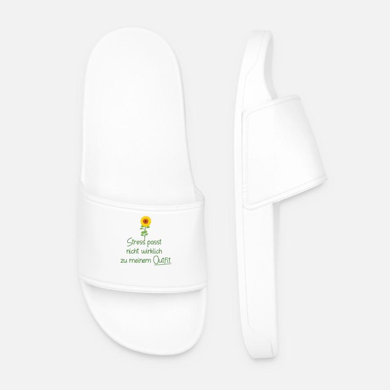 Statement-Design-Handwriting-on-Women'sCut with a - Men’s Pool Sliders - white