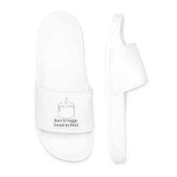 Born to Hygge Candle Illustration - Men’s Pool Sliders - white - Front