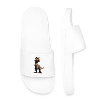 T-Rex Tyrannosaurus Rex Dino Papa Dinosaure - Claquettes Homme - blanc - Devant