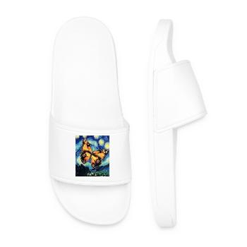 Papillon étoilé style Van Gogh - Claquettes Homme - blanc - Devant