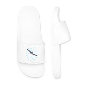 Freedom bird with heart motifs seagull be free - Men’s Pool Sliders - white - Front