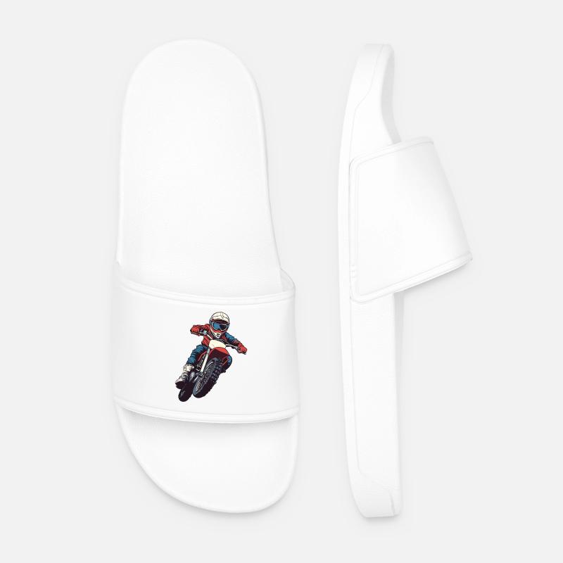 Adrenalinischer Motorradfahrer - Männer Badelatschen - Weiß