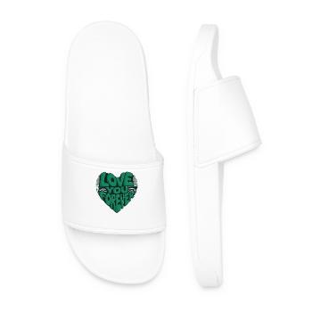 Love You Forever Herz Design - Männer Badelatschen - Weiß - Vorne