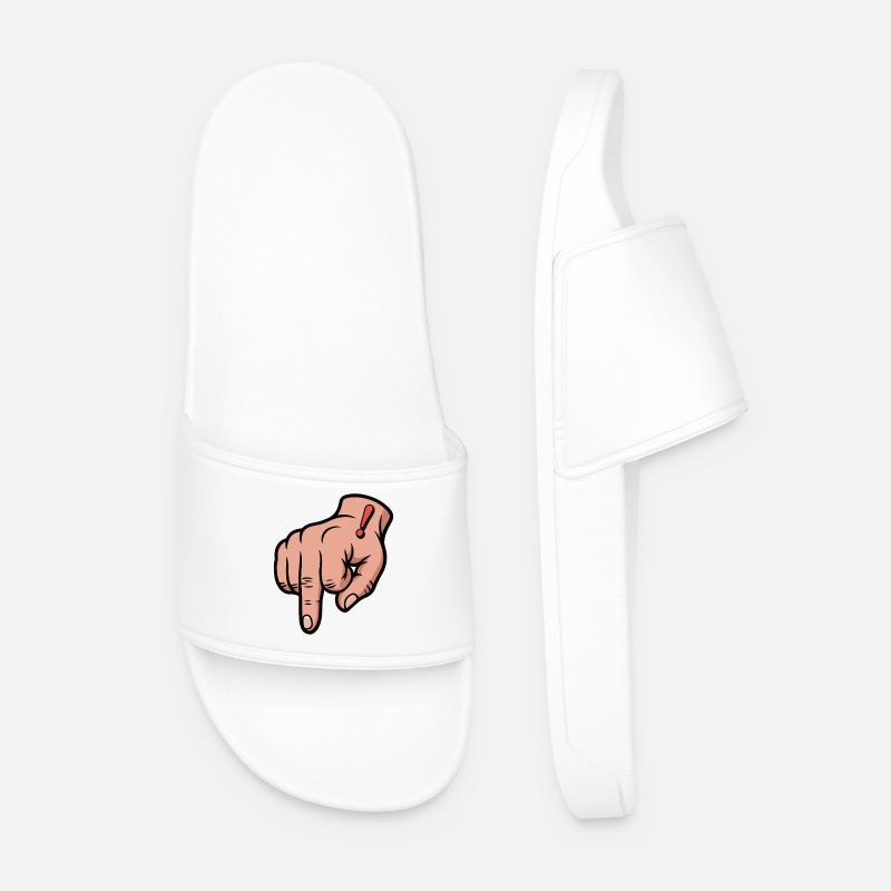 Fette rote Ausrufezeichen-Handillustration - Männer Badelatschen - Weiß