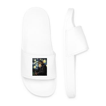 Singe Chimpanzé Style Van Gogh Étoilé - Claquettes Homme - blanc - Devant