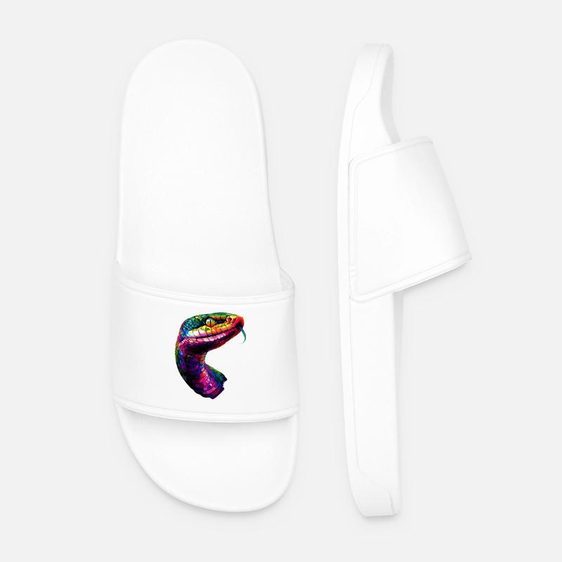 snake, python, cobra, rattlesnake, snakes - Men’s Pool Sliders - white