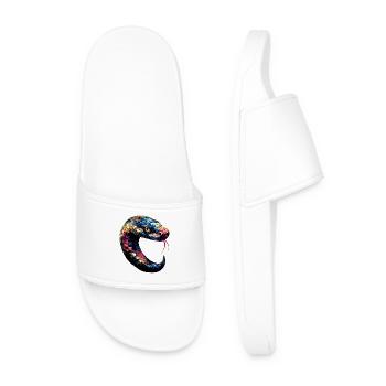 serpent, python, cobra, serpent à sonnettes, serpents - Claquettes Homme - blanc - Devant