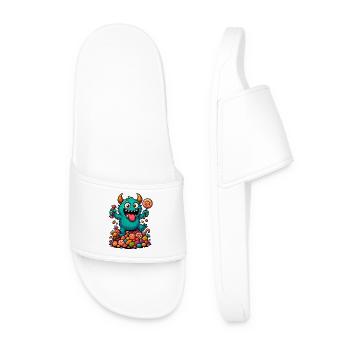 Œuvre d'art ludique de troll avec des bonbons - Claquettes Homme - blanc - Devant