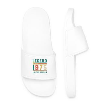 1975 Vintage Retro Birthday Gift - Men’s Pool Sliders - white - Front