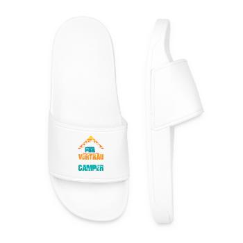 Camper Camping Caravan Saying - Men’s Pool Sliders - white - Front