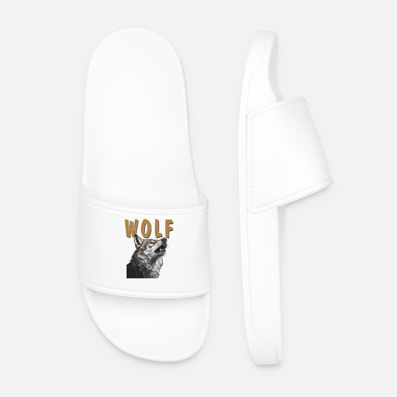 WOLF - Männer Badelatschen - Weiß