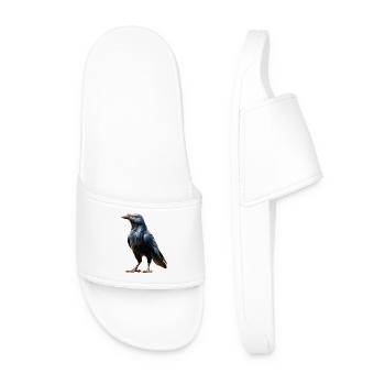 Raven, Crow, Bird, Raven Crow, Jackdaw, Black Raven - Men’s Pool Sliders - white - Front
