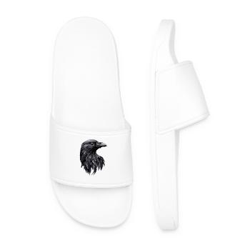 Raven, Crow, Bird, Raven Crow, Jackdaw, Black Raven - Men’s Pool Sliders - white - Front