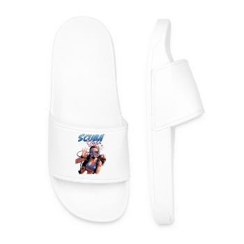 Scuba Girl Taucherin Design - Männer Badelatschen - Weiß - Vorne